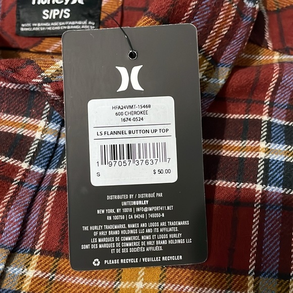 Hurley Red and Yellow Casual Button Down Shirt - Picture 4 of 8